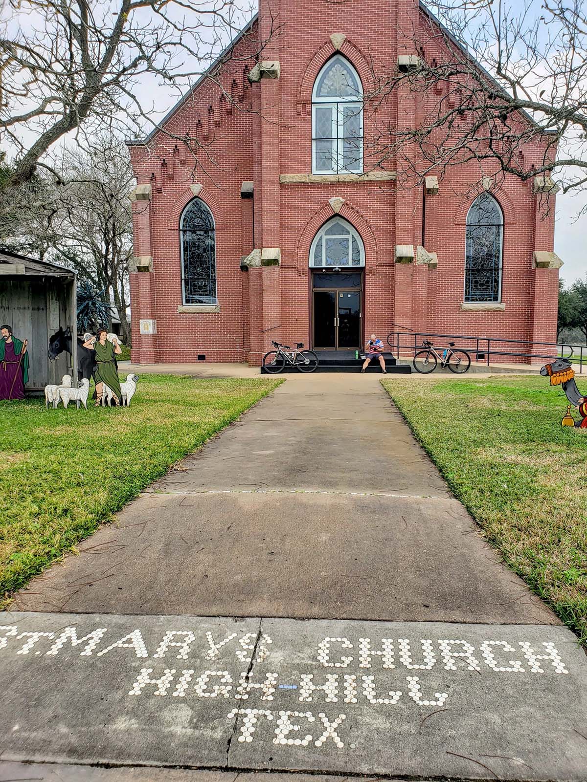 A photo of St. Mary's Church in High-Hill, Texas